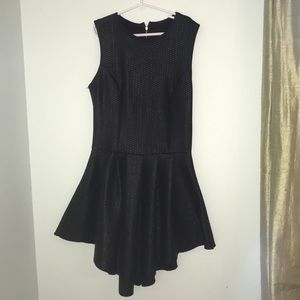 Black leather snake skin party dress